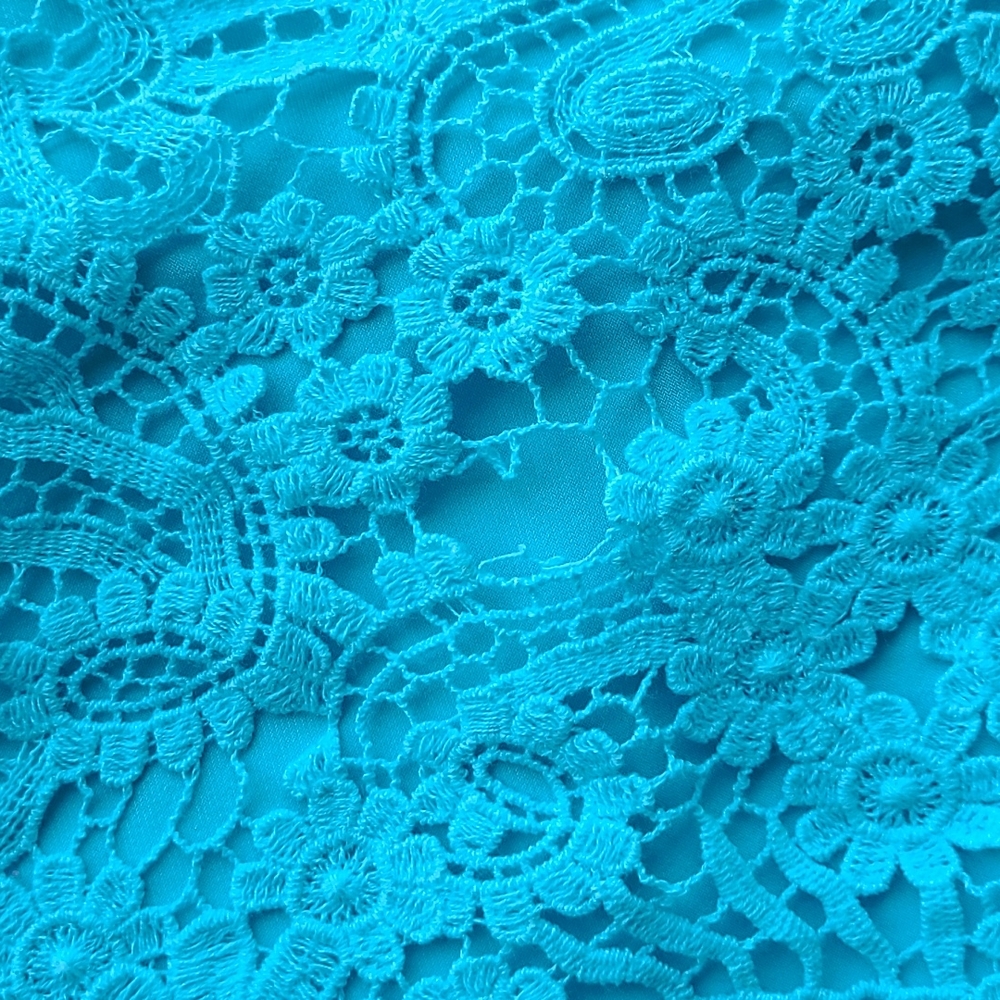Ralph Lauren Light Blue Lace Shift Dress - Sz 16 - Picture 6 of 11